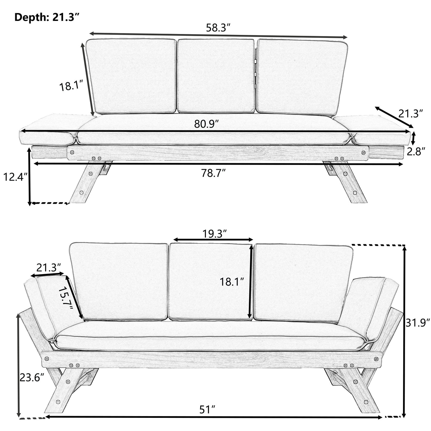 Daybed chaise Sofa