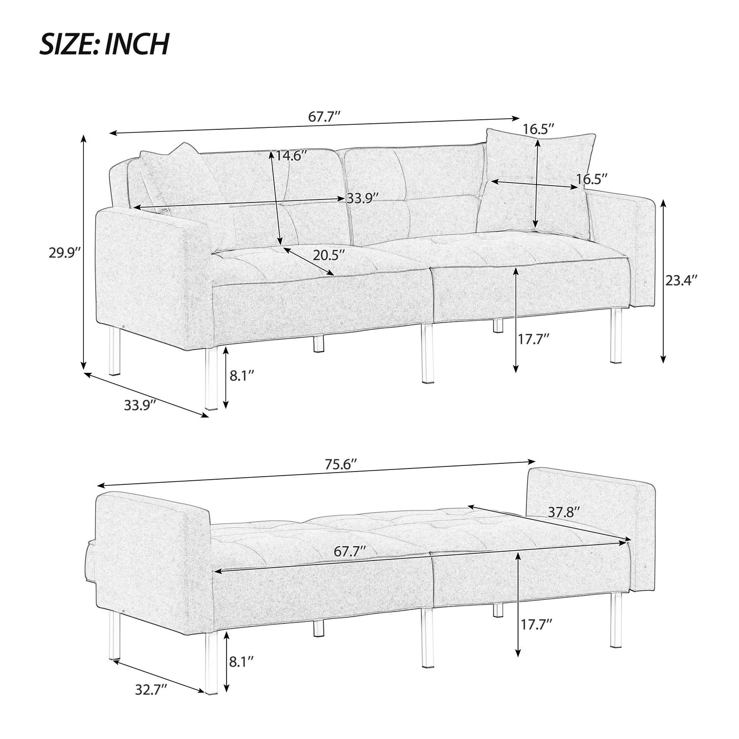 Folding Futon Sofa Bed