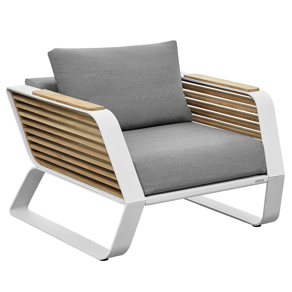 Wing Aluminum Teak Patio Sofa