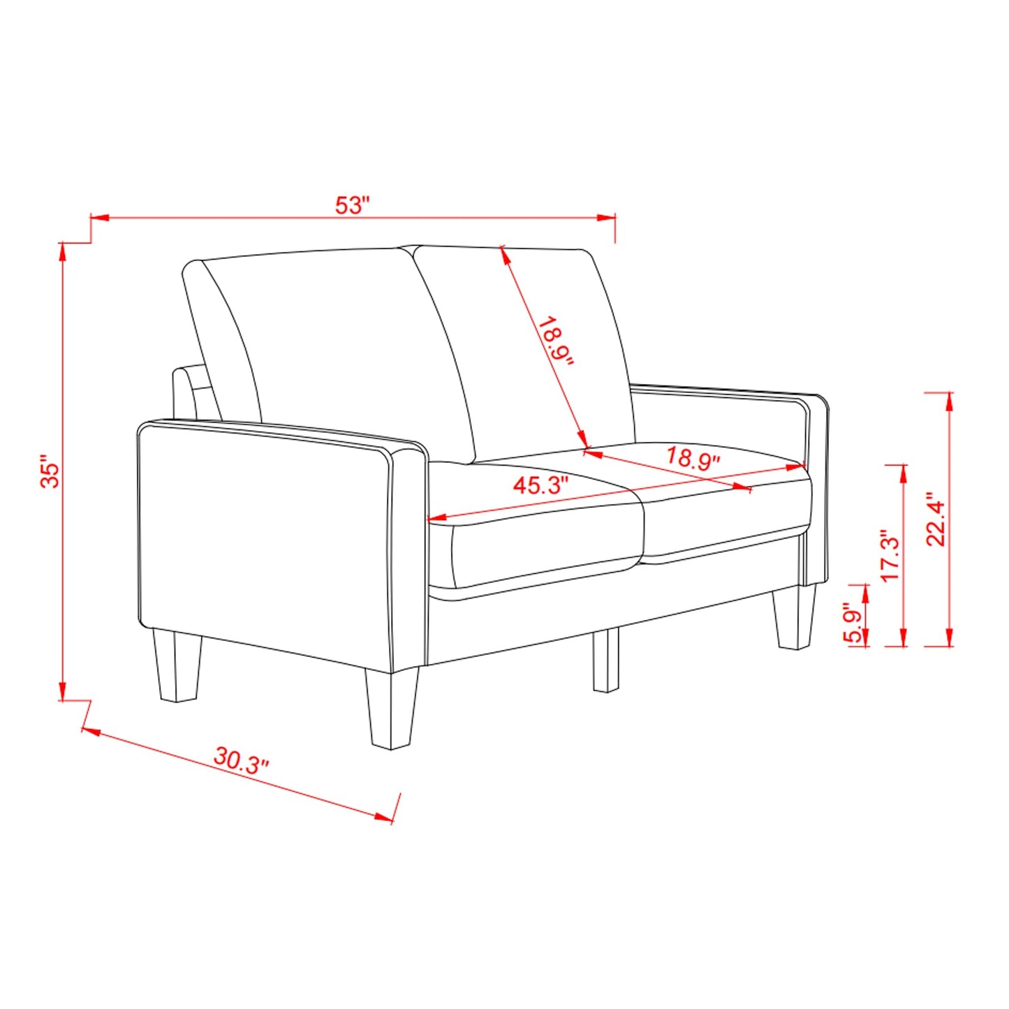 Loveseat 2 seater sofa