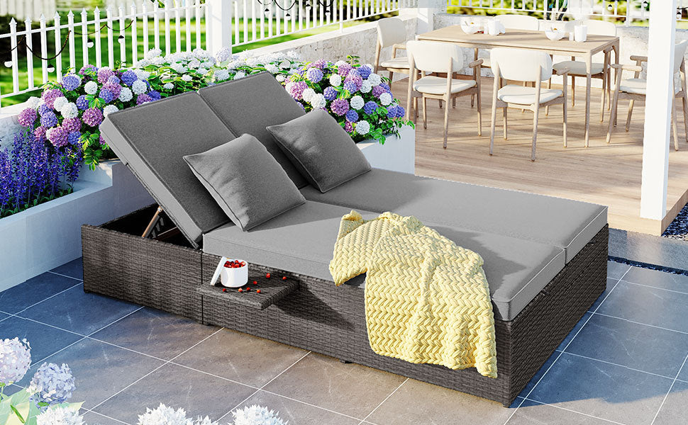 Wicker Rattan Sun bed