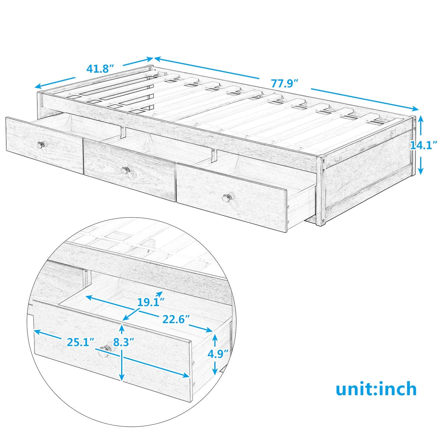 Orisfur Storage Bed