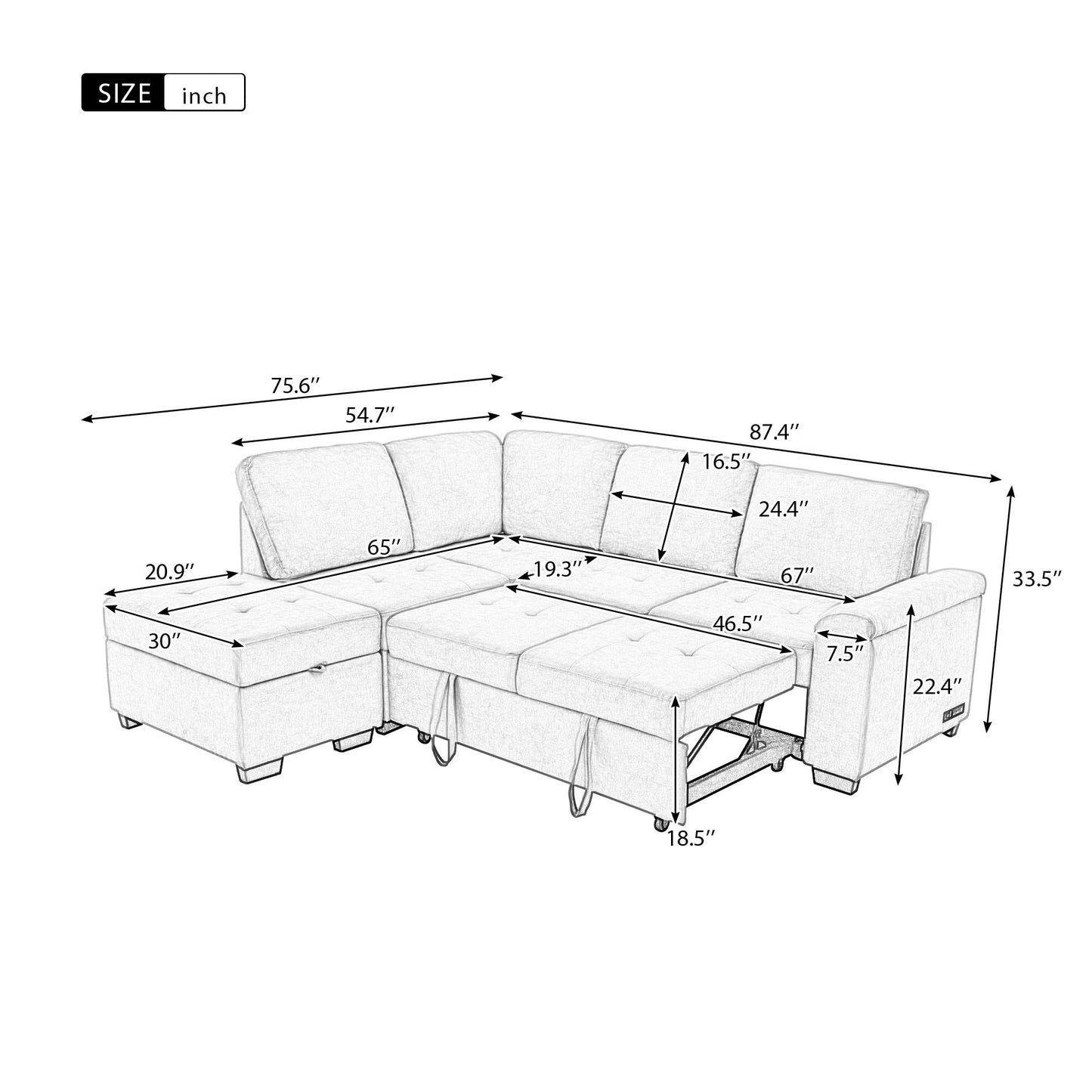 Sleeper Sectional Sofa