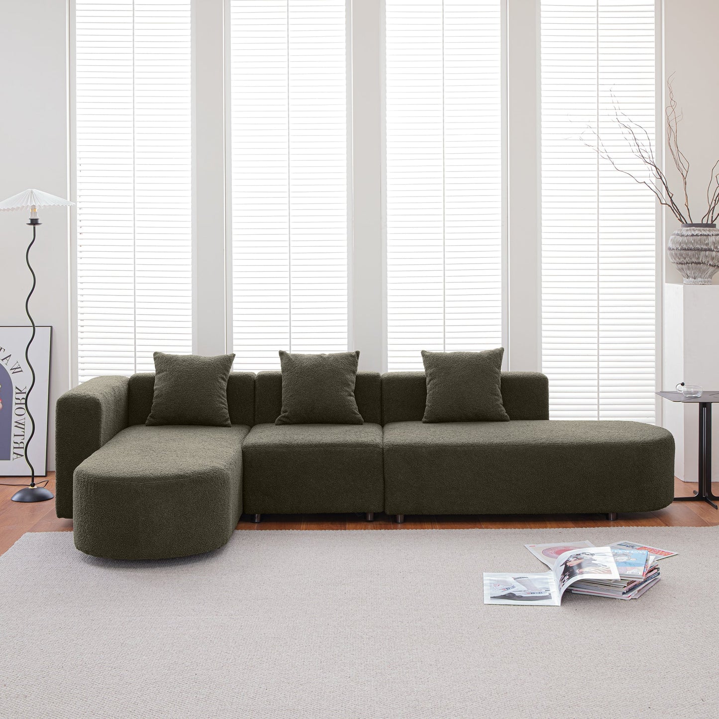 Curved modern sectional sofa