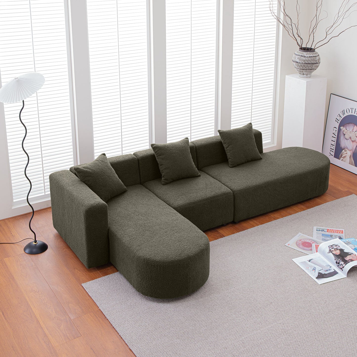 Curved modern sectional sofa