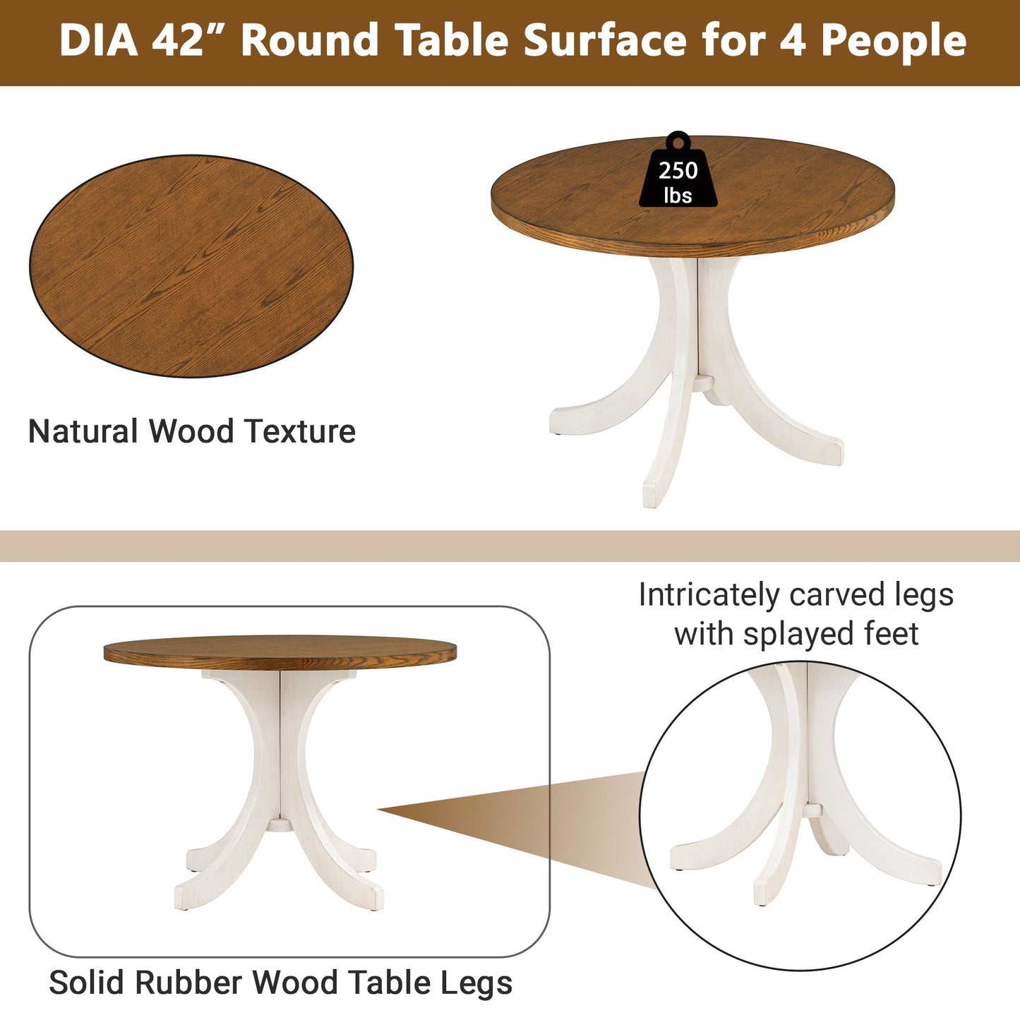 Round Mid-Century Dining Table