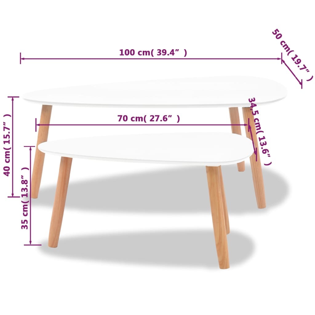 Pinewood coffee table set