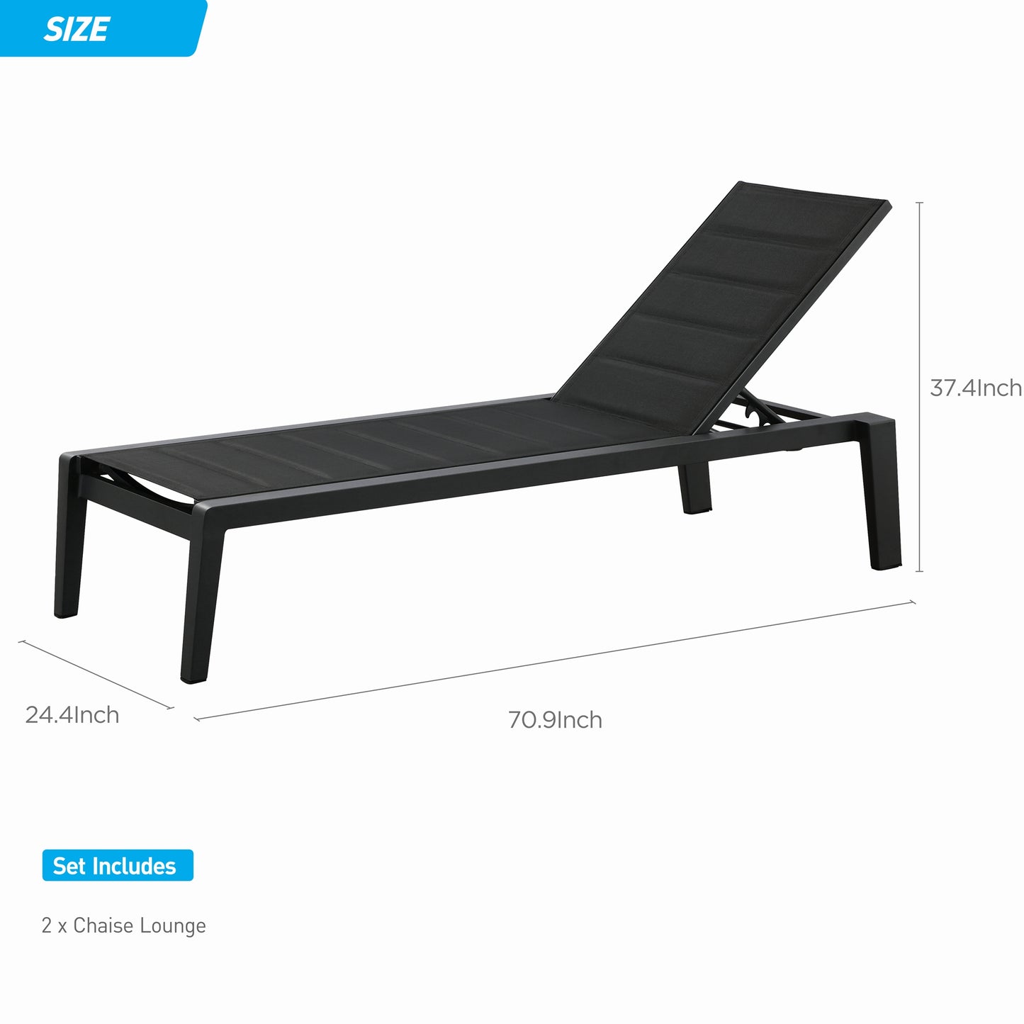 Aluminum Outdoor Chaise Lounge