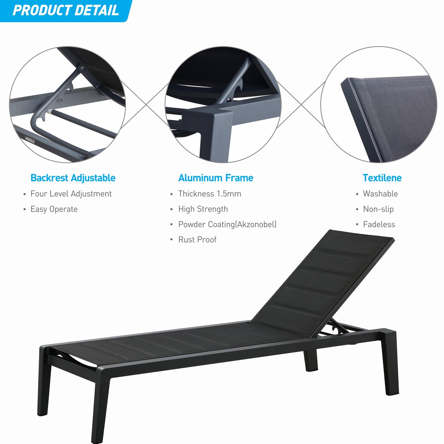 Aluminum Outdoor Chaise Lounge