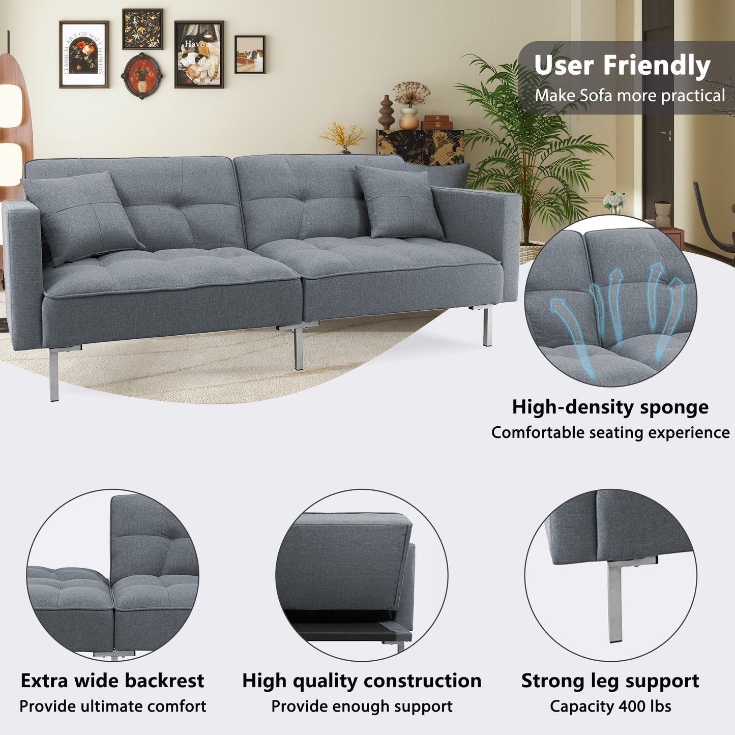 Folding Futon Sofa Bed